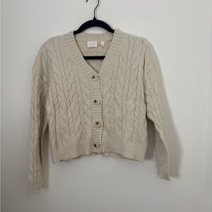 Cyrus Cable Knit Cardigan Women’s S Beige